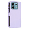 Откидной чехол для Xiaomi Redmi Note 13 Pro 4G / Xiaomi Redmi Note 14S / Xiaomi Poco M6 Pro 4G, Wallet Zipper Pocket, фиолетовый