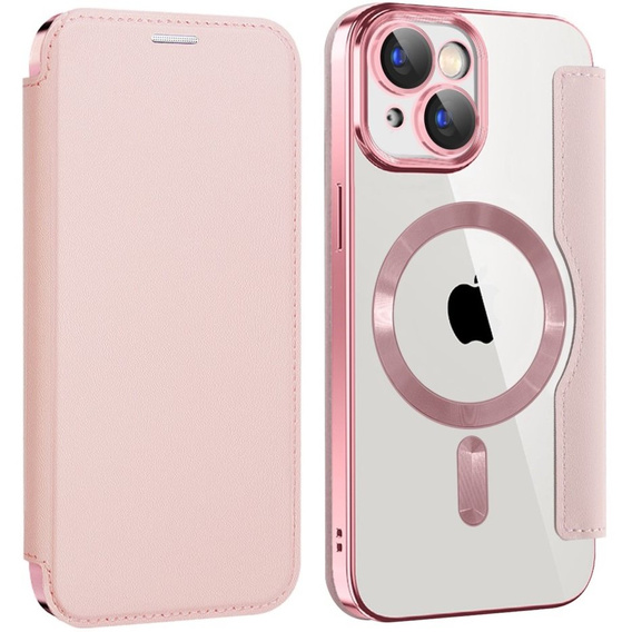 Откидной чехол для iPhone 15, RFID Wallet MagSafe CamShield, розовый