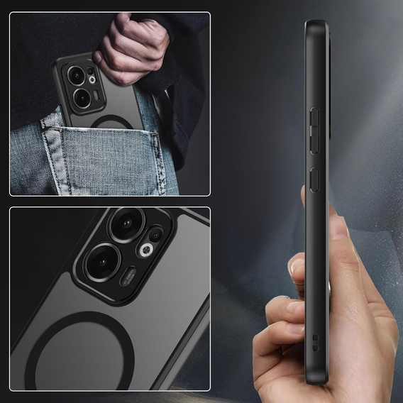 Чохол для Oppo Reno 13F / Oppo Reno 13FS, для MagSafe, ERBORD Matt Case, чорний