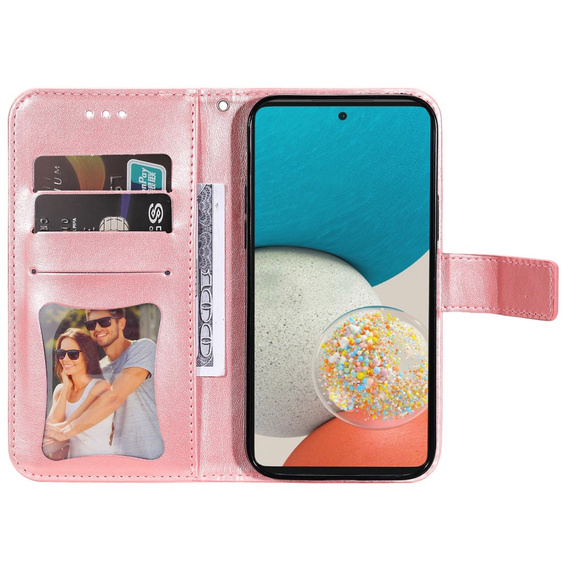 Откидной чехол для Samsung Galaxy A53 5G, Mandala Flower, розовый rose gold