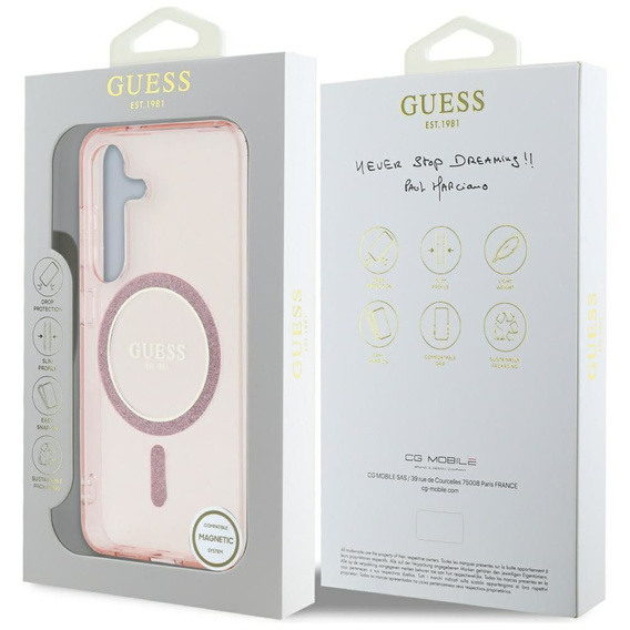 Чехол GUESS IML Glitter Circle для Samsung Galaxy S25