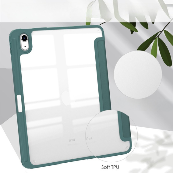 Чехол для iPad 10.9 2022 10 Gen, Smartcase Hybrid, с местом для стилуса, тёмно-зелёный