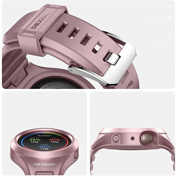 Ремінець + чохол Dexnor для Samsung Galaxy Watch Active 2 44mm, with tempered glass, рожевий