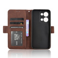 Футляр з клапаном для Oppo Reno 13, Card Slot, коричневий