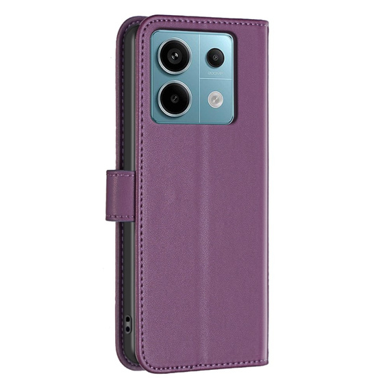 Откидной чехол для Xiaomi Redmi Note 13 Pro 4G / Xiaomi Redmi Note 14S / Xiaomi Poco M6 Pro 4G, BINFEN Wallet, тёмно-фиолетовый