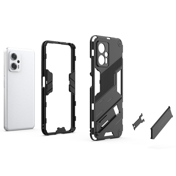 Чехол для Xiaomi Poco X4 GT 5G, Military kickstand, чёрный
