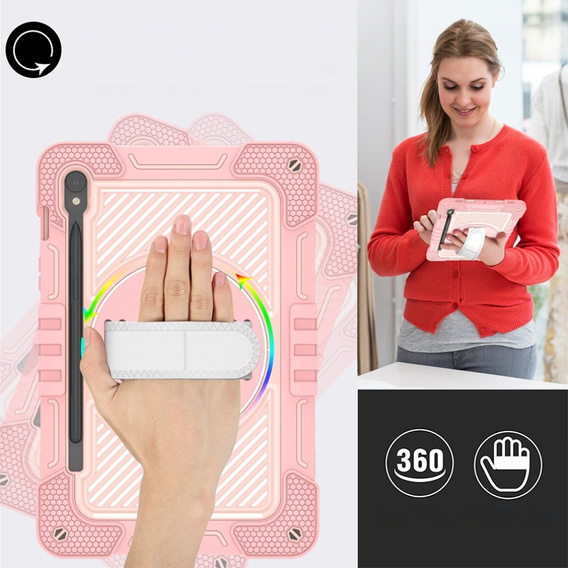 Чехол для Samsung Galaxy Tab S9, бронированный защитный, розовый