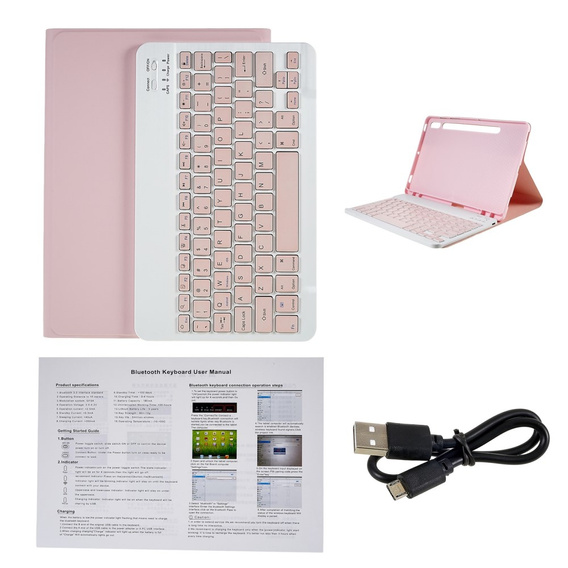 Чохол + клавіатура Samsung Galaxy Tab S7 T870/T875 / S8, Pen Slot, рожевий rose gold