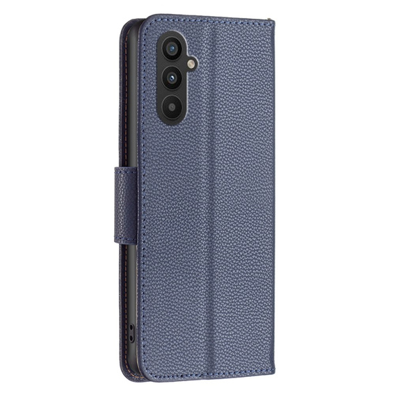 Чохол-книжка для Samsung Galaxy A25 5G, Wallet Litchi Leather, темно-синій + скло 9H 