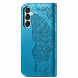Откидной чехол для Samsung Galaxy M35, Butterfly, синий