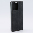 Чехол для iPhone 15 Pro Max, ERBORD Vintage, бумажник с клапаном, чёрный
