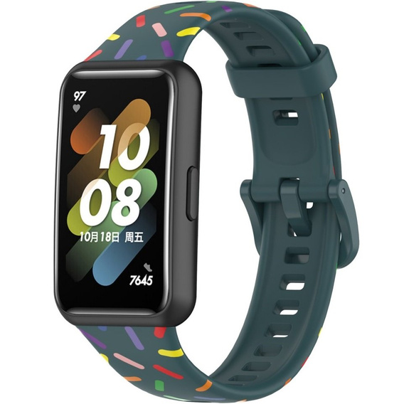 Силіконовий ремінець для Huawei Band 7, Green / Colorful