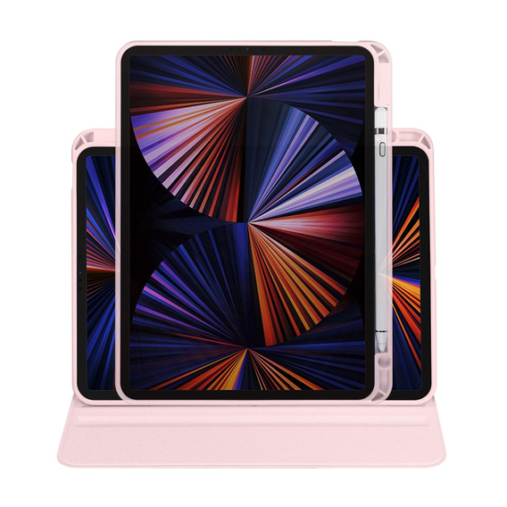 Чохол для iPad Pro 11" 2022/2021/2020 (4/3/2 gen.), з місцем для стилуса, що обертається на 360°, рожевий