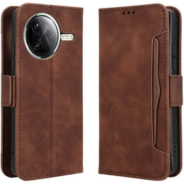 Откидной чехол для Xiaomi Poco F7 Ultra, Card Slot, коричневый