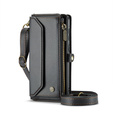 Чехол CASEME для Samsung Galaxy S24 FE, RFID Leather Wallet, с плечевым ремнем, чёрный