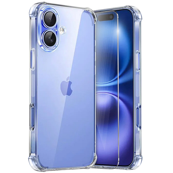 Чохол для iPhone 16, Erbord Dropproof, прозорий + скло