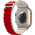 Нейлоновый ремешок до Apple Watch 1/2/3/4/5/6/7/8/SE/ULTRA 42/44/45/49 MM, Beige / Red