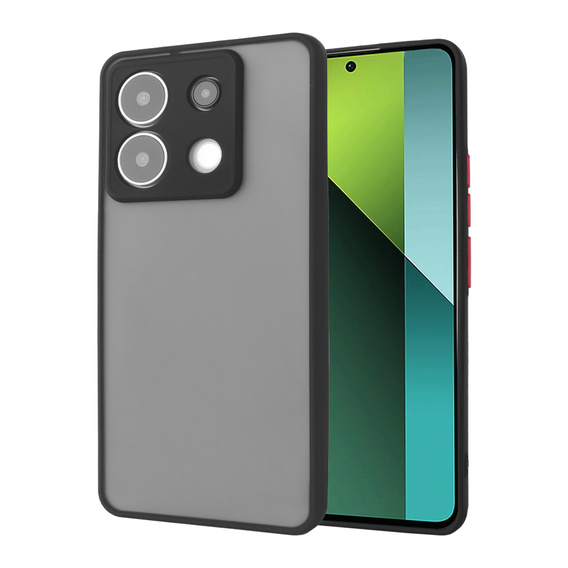 Силіконовий чохол для Xiaomi Redmi Note 13 Pro 5G, із захистом камери, прозорий / чорний + Загартоване скло 9H