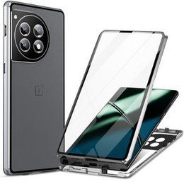 Чехол для OnePlus 12 5G, Magnetic Dual Glass, серебряный