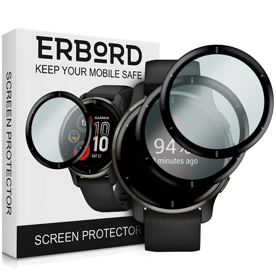 2x Гибридное стекло ERBORD для Garmin Venu 2 Plus