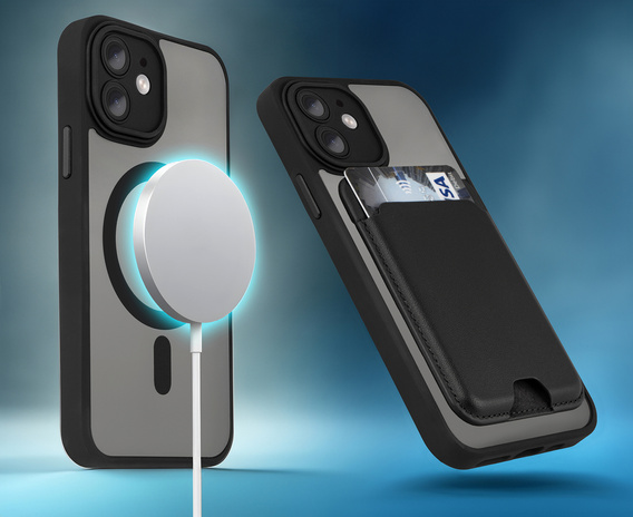 Чохол для iPhone 11, для MagSafe, ERBORD Matt Case, чорний + захисне скло