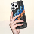 Чехол для iPhone 13 Pro Max, Carbon Fiber MagSafe, темно-синий