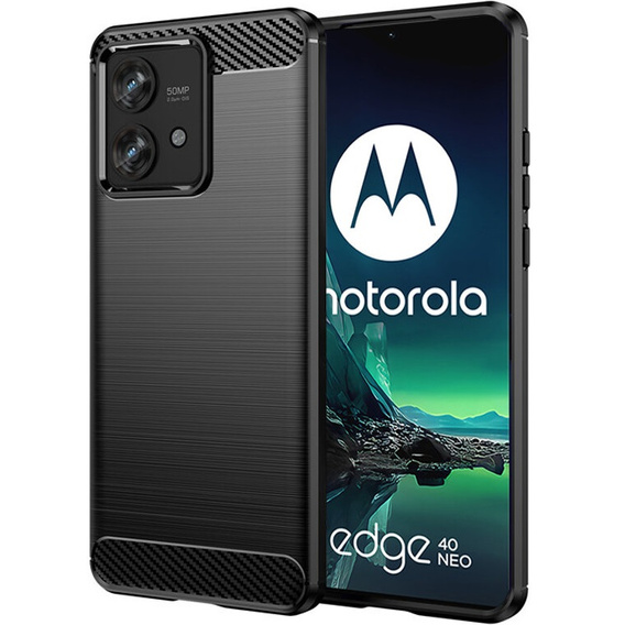 Чoхол до Motorola Edge 40 Neo, Carbon, чорний