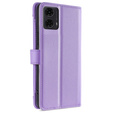 Откидной чехол для Motorola Moto G04 / G24 / G24 Power, Wallet Zipper Pocket, фиолетовый