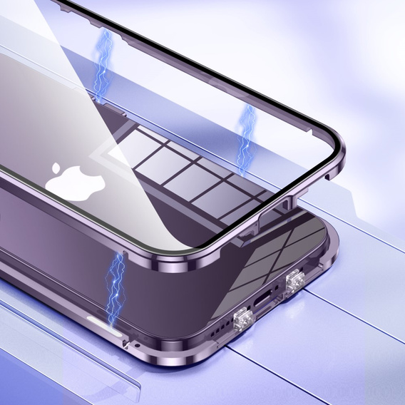 Чохол для iPhone 15, Magnetic Dual Glass, фіолетовий