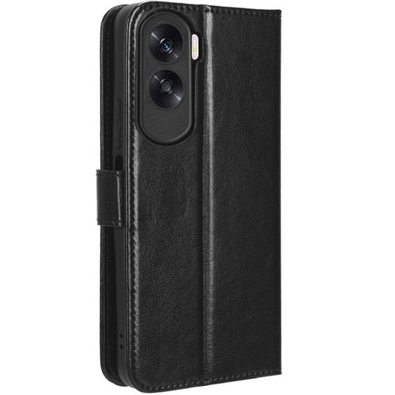 Откидной чехол для Honor 90 Lite 5G, Crazy Horse Wallet, чёрный