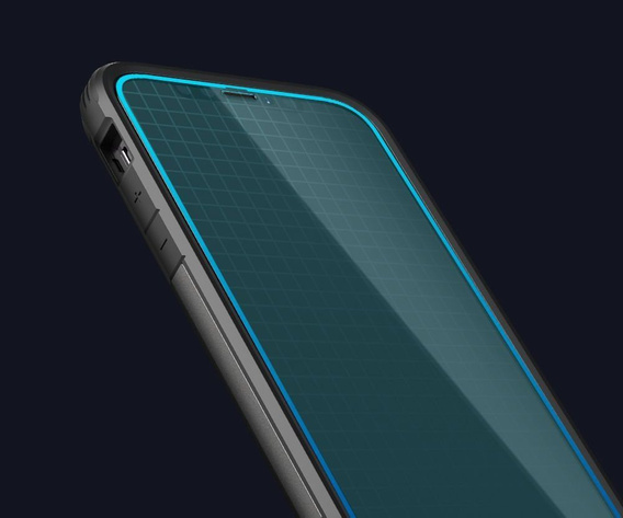 Закалённое стекло с рамкой для монтажа SPIGEN Alm Glas FC iPhone 12 / 12  Pro  (2 штуки)