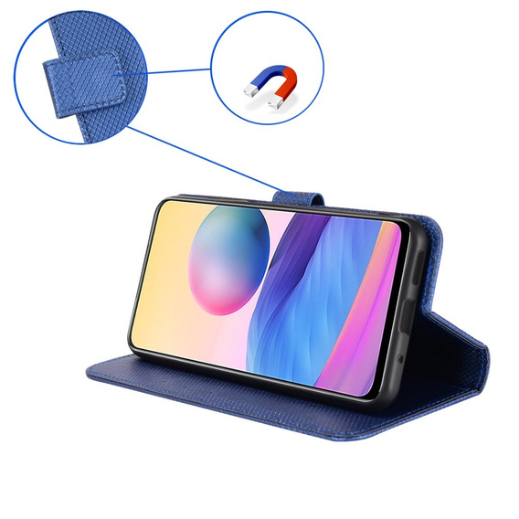 Откидной чехол для Xiaomi Redmi A3, Wallet Smart Magnet, синий