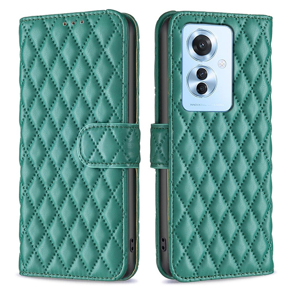 Откидной чехол для Oppo Reno 11F 5G, Wallet, BINFEN COLOR, зелёный