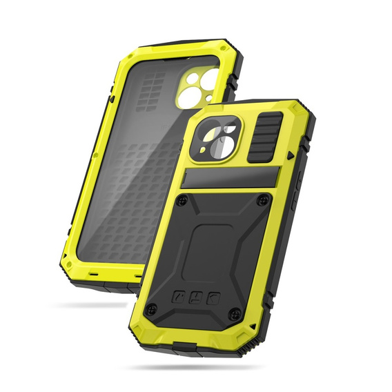 Чохол для iPhone 15 Plus, R-JUST, броньований, жовтий / чорний