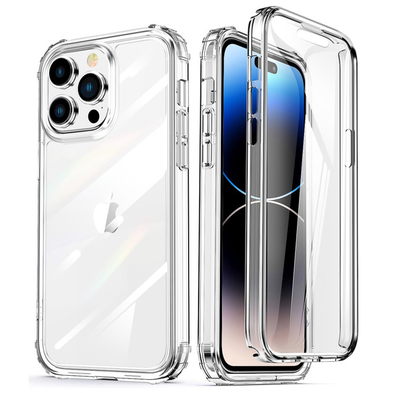 Чoхол Shockproof до iPhone 14 Pro, із захисним екраном, прозорий