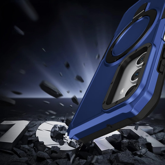 Чехол до Samsung Galaxy A15 5G, Kickstand Ring, чёрный + стекло 9H