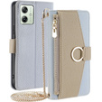 Чохол-книжка для Motorola Moto G54 5G, Wallet Zipper Pocket, з дзеркалом, м'яти