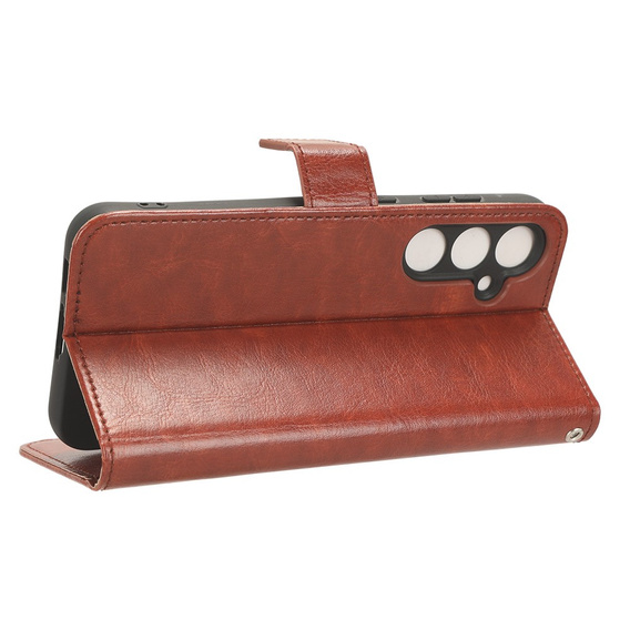 Футляр з клапаном для Samsung Galaxy S23 FE, Crazy Horse Wallet, коричневий