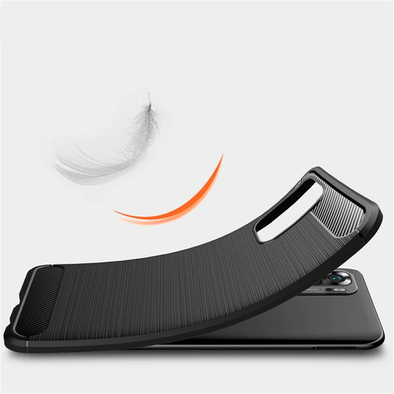 Чехол до Xiaomi Redmi Note 10 / 10S, Carbon, чёрный