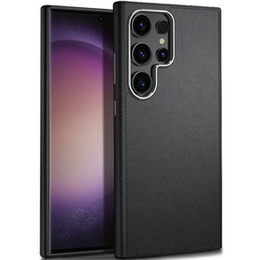 Шкіряний чохол для Samsung Galaxy S24 Ultra, гібридний, чорний