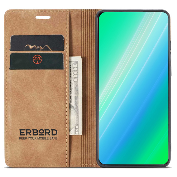 Чехол для Samsung Galaxy A54, ERBORD Vintage, бумажник с клапаном, коричневый