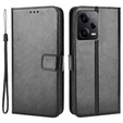 Откидной чехол для Xiaomi Redmi Note 12 Pro+ 5G, Crazy Horse Wallet, чёрный