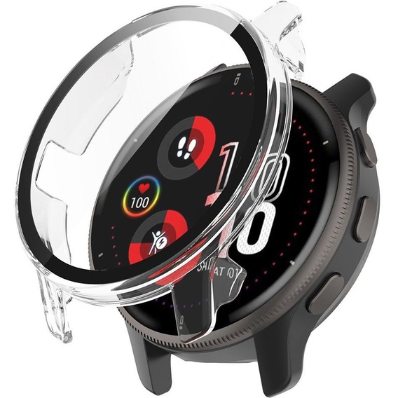 2в1 чохол та захисне скло для годинника Garmin Venu 2 Plus, Clear