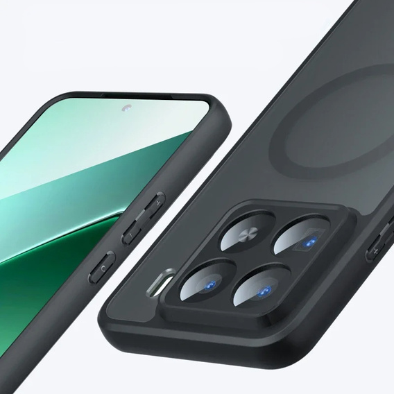 Чохол для Xiaomi 15, для MagSafe, ERBORD Matt Case, чорний + захисне скло