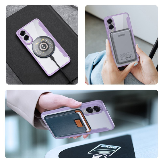 Чoхол Dux Ducis до Samsung Galaxy S25 Edge, Skin X Pro, MagSafe, фіолетовий