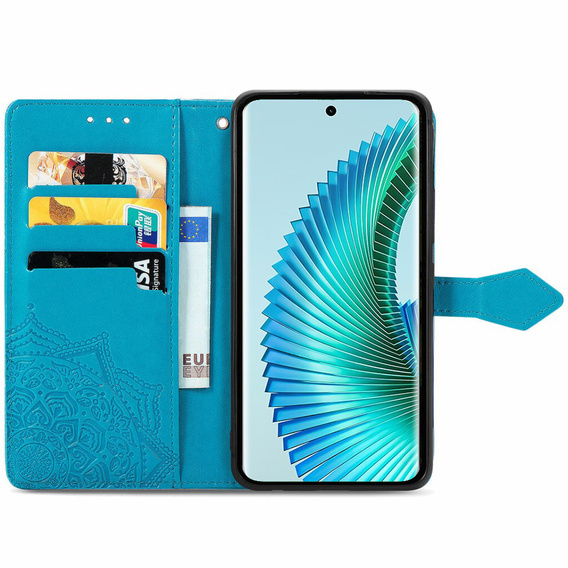 Откидной чехол для Honor Magic 6 Lite 5G, Mandala, синий