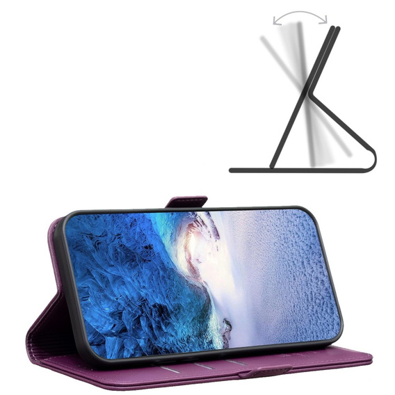 Откидной чехол для Xiaomi Redmi Note 13 5G, BINFEN Wallet, тёмно-фиолетовый