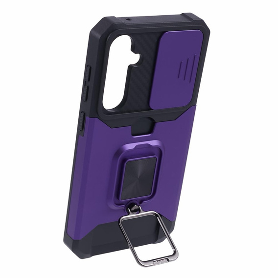 Броньований чохол для Samsung Galaxy S23 FE, Camera Slide Card Slot, чорний + скло 9H