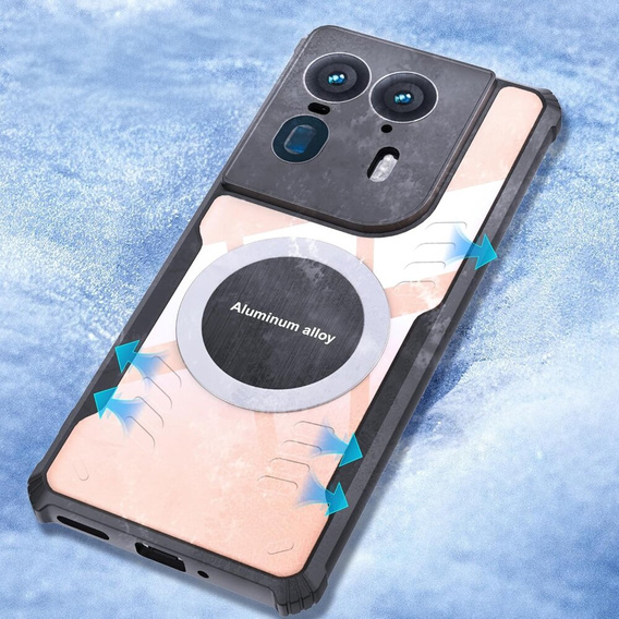 Чехол для Motorola Edge 50 Ultra, с магнитной пластиной, прозрачный / черный