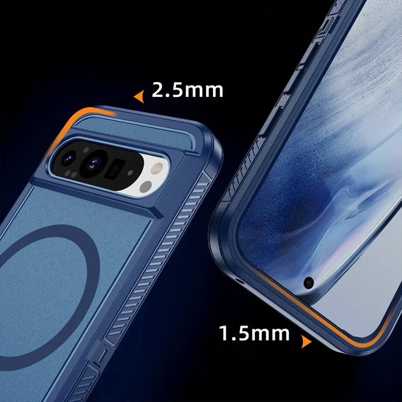 Чехол с рамкой для Google Pixel 9 / Google Pixel 9 Pro, для MagSafe, синий